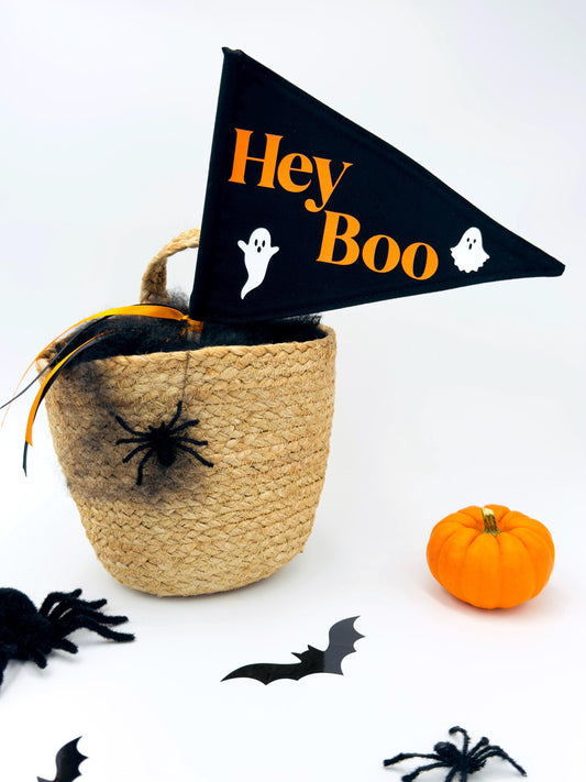 Hey Boo Halloween Pennant Flag