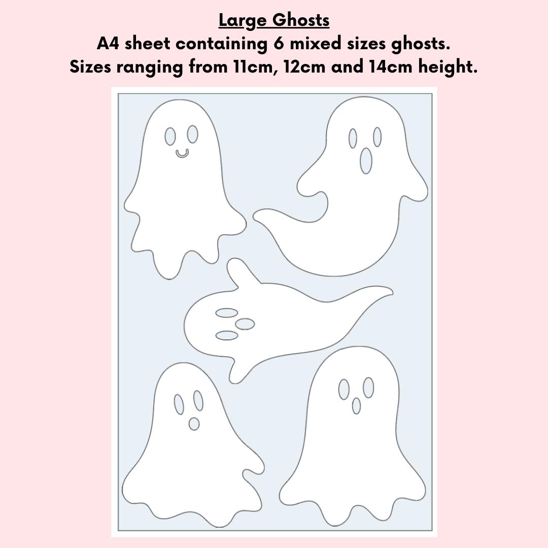 Halloween Ghosts Reusable Static Cling Vinyl Window Decals