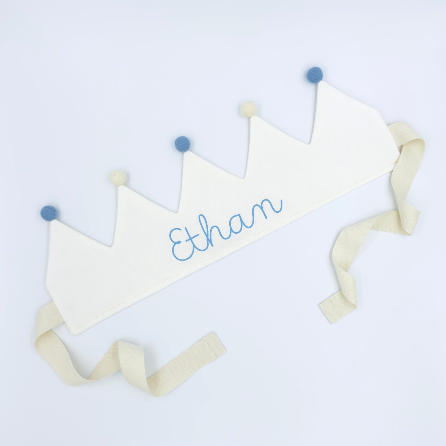 Ivory Personalised Pom Pom Birthday Crown