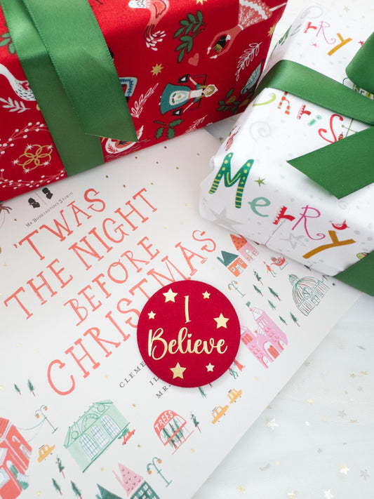 "I Believe" Christmas Fabric Badge