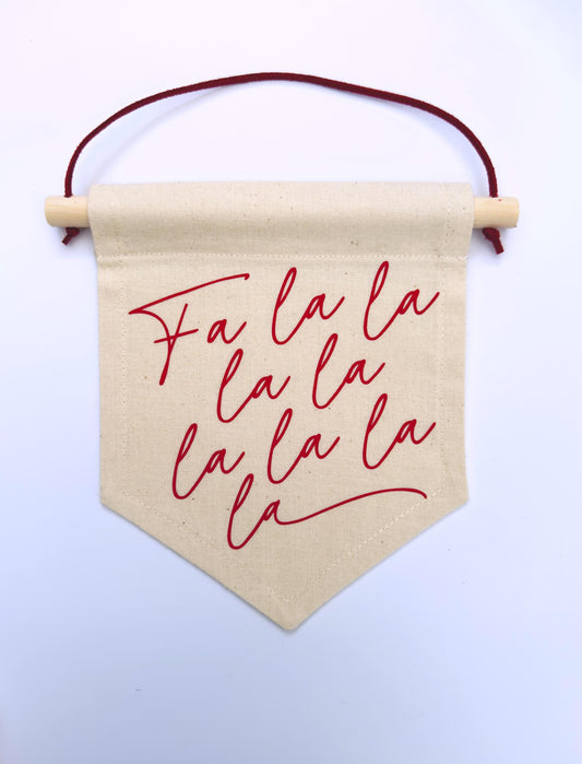 Fa La La Script Christmas Wall Banner