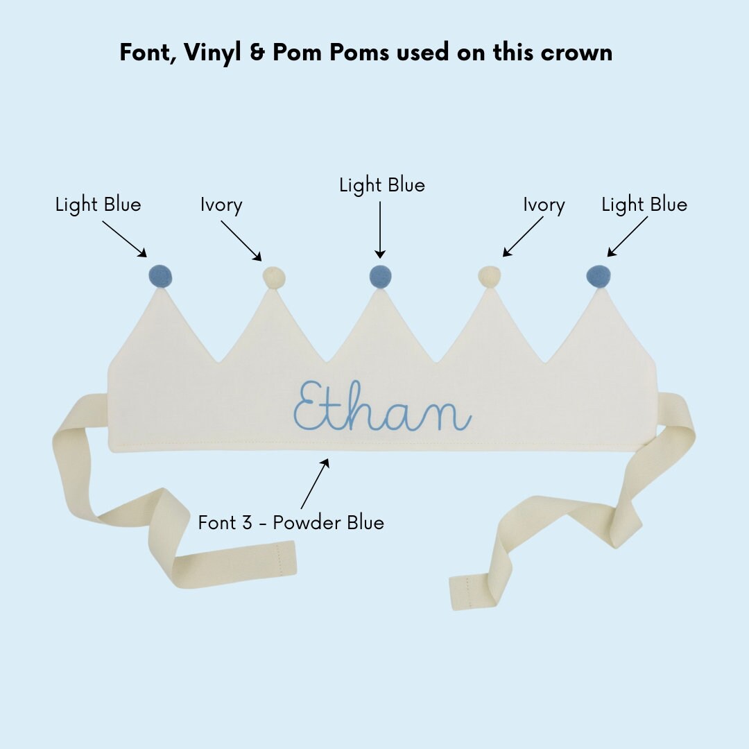 Ivory Personalised Pom Pom Birthday Crown