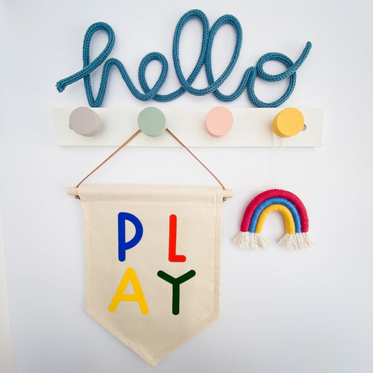 Colourful PLAY Nursery Wall Banner
