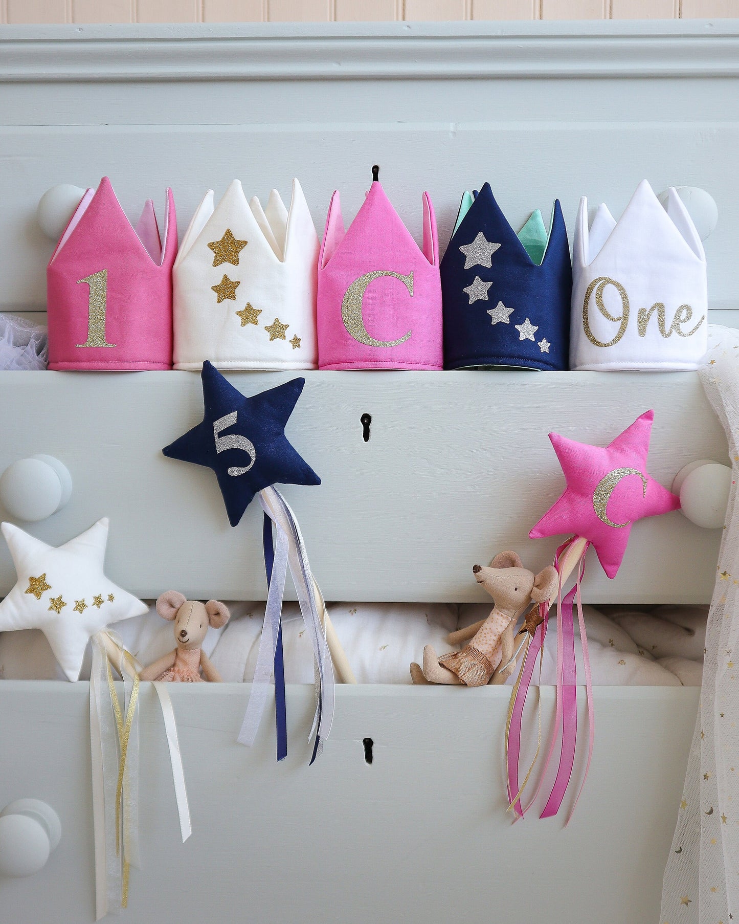 SAMPLE SALE - 1st Birthday Blush Pink Party Crown