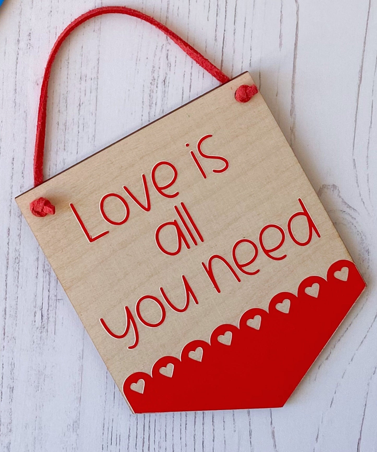 Hello World and Love you Mini Wooden banners