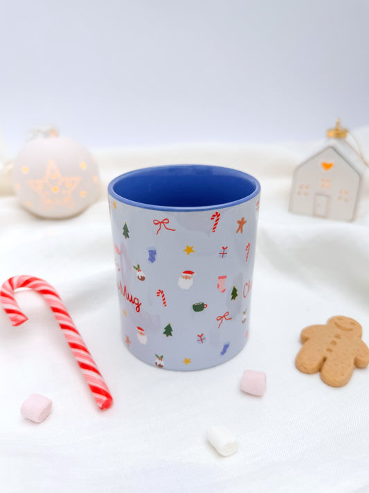 Blue Christmas Magic Ceramic Mug - Personalised