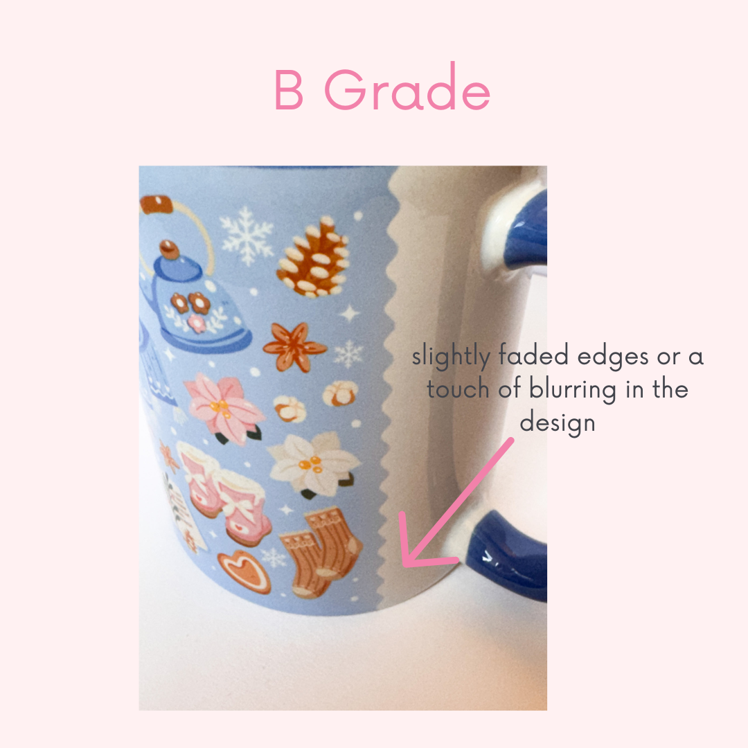 A & B GRADE - Winter Whispers Blue Ceramic Mug