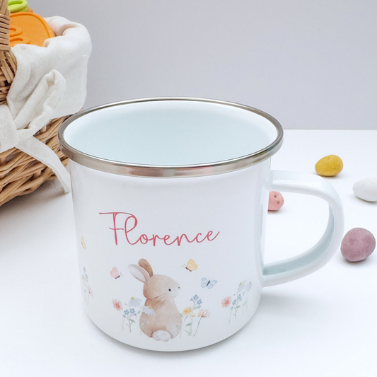 Personalised Easter Bunny Gift Set - Mug, Ornament & Wall Banner Bundle - Pink