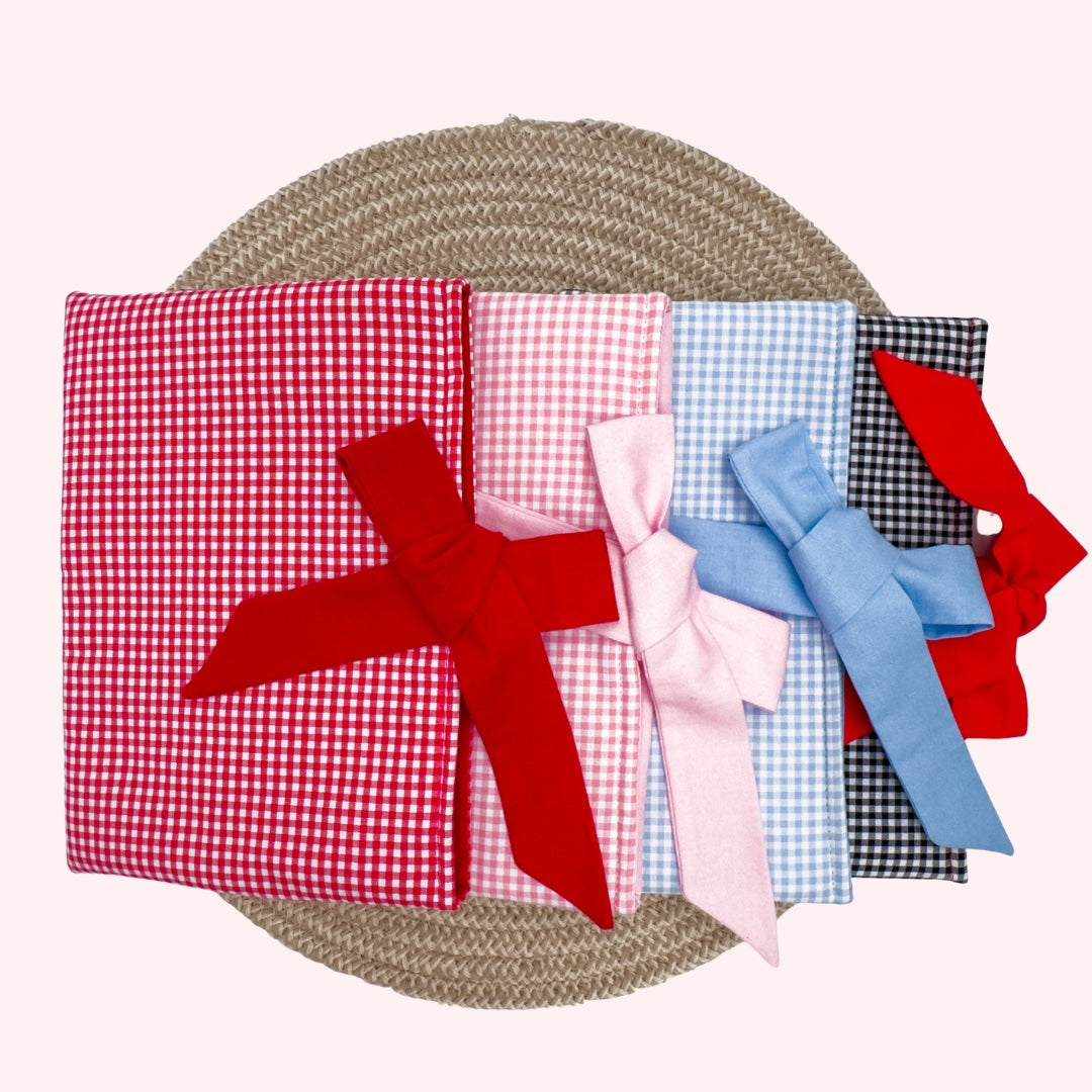 Black Gingham Padded Book Sleeve