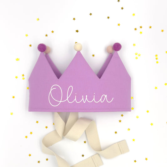 Lilac Personalised Pom Pom Birthday Crown