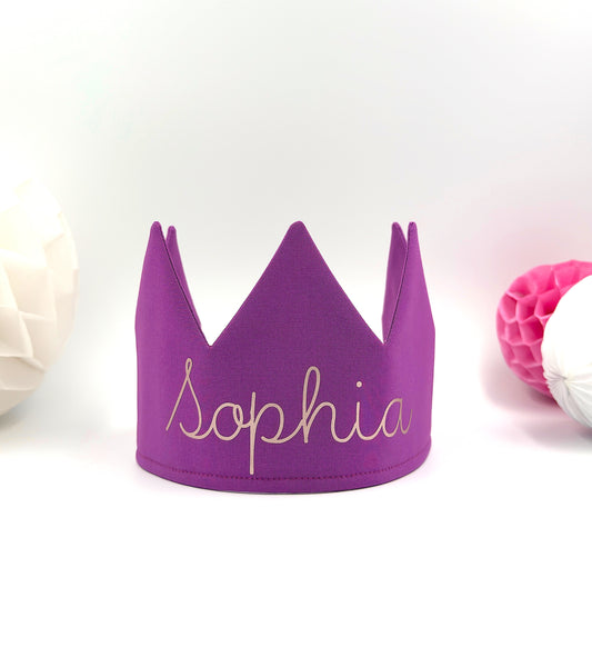 Magenta Purple Personalised Birthday Crown