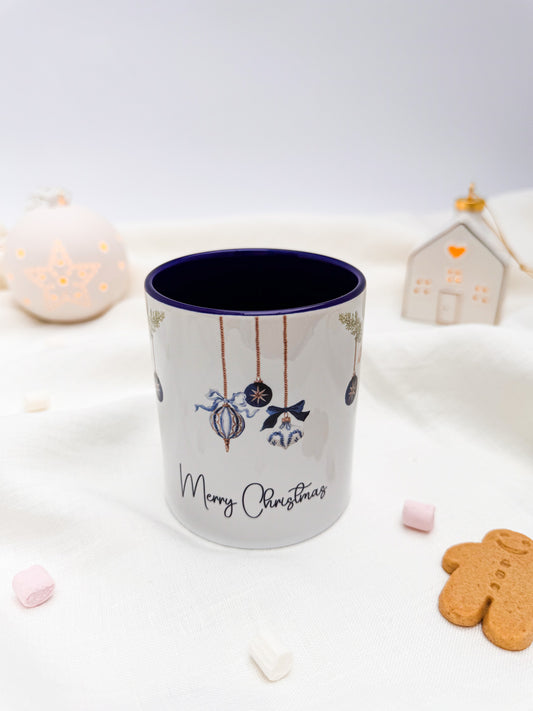 Midnight Baubles Christmas Ceramic Mug - Personalised