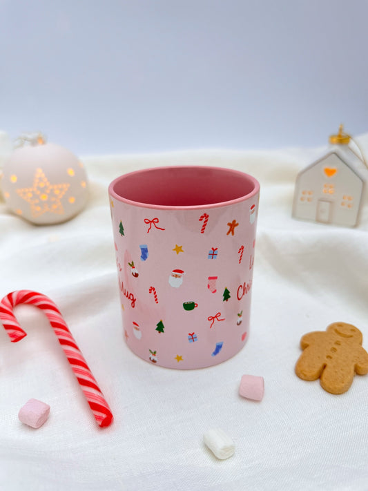 Pink Christmas Magic Ceramic Mug - Personalised