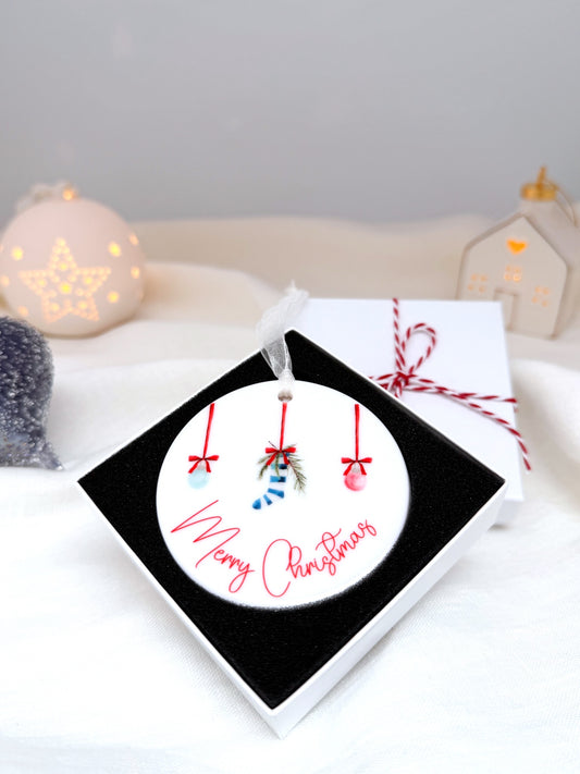 Red Christmas Story Ceramic Ornament Bauble - Personalised