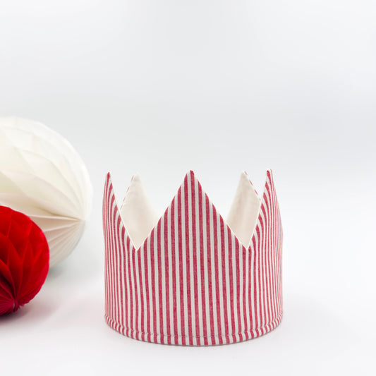 Red Striped Personalised Birthday Crown