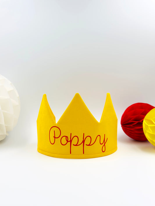 Golden Yellow Personalised Birthday Crown