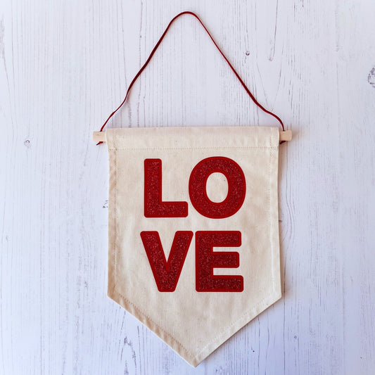 SAMPLE SALE - LOVE Fabric Wall Banner