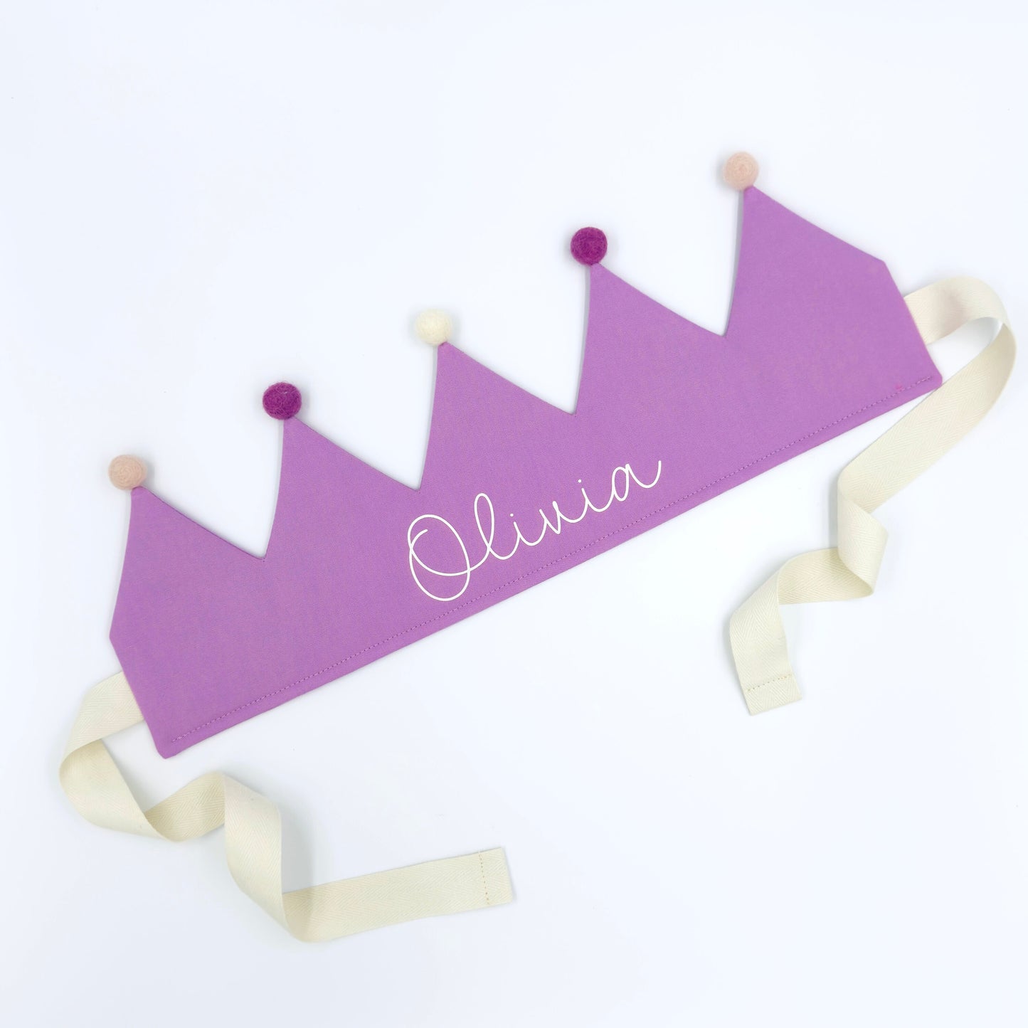 Lilac Personalised Pom Pom Birthday Crown