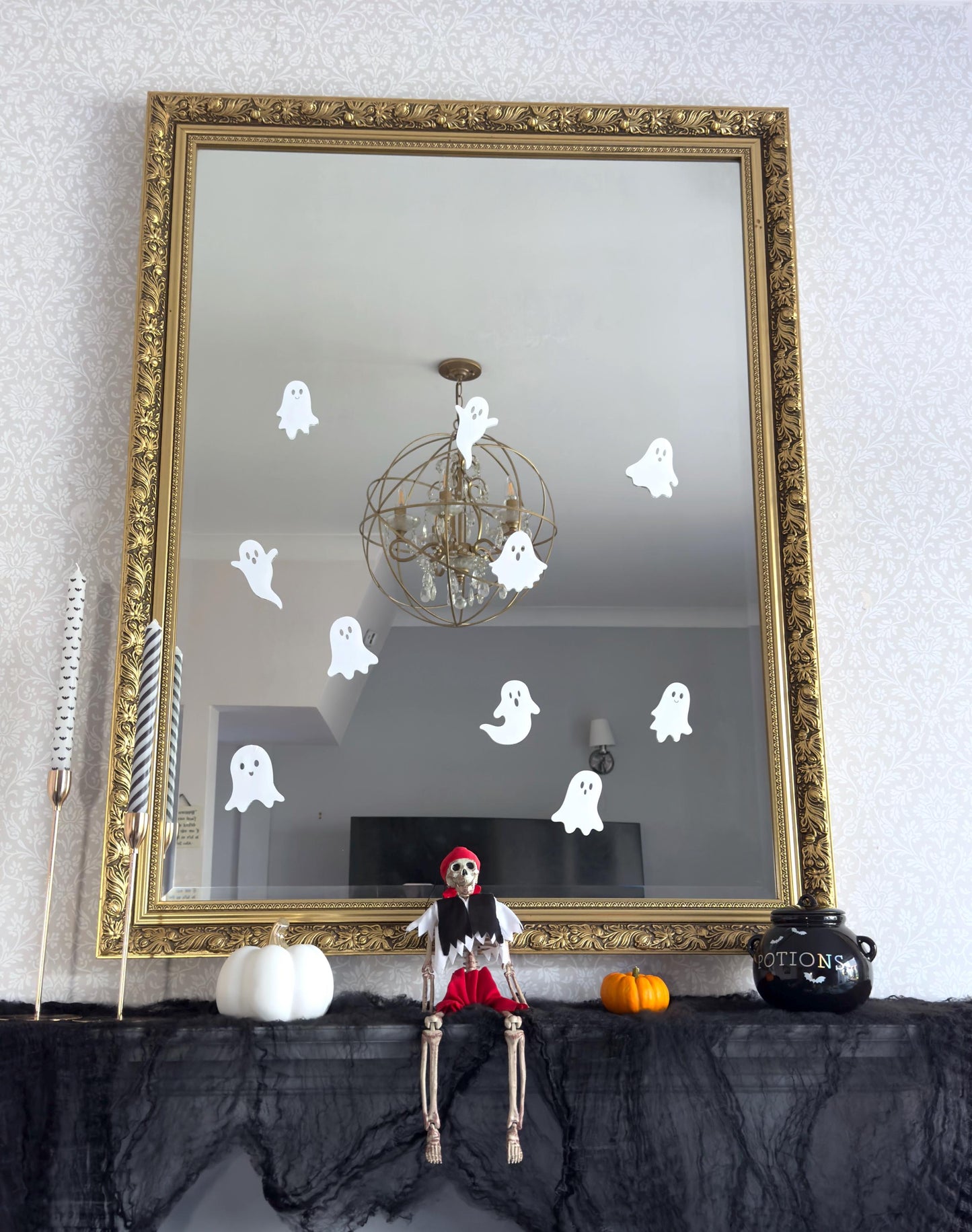 Halloween Ghosts Reusable Static Cling Vinyl Window Decals