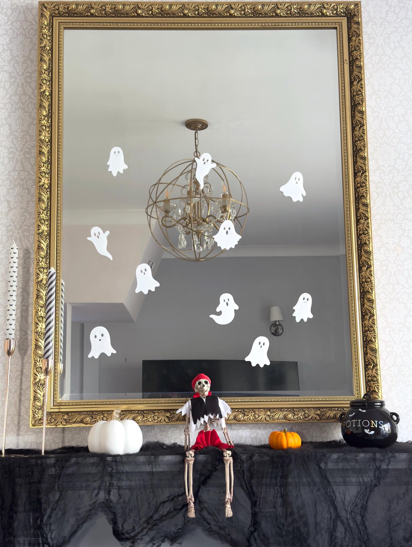 Halloween Ghosts Reusable Static Cling Vinyl Window Decals