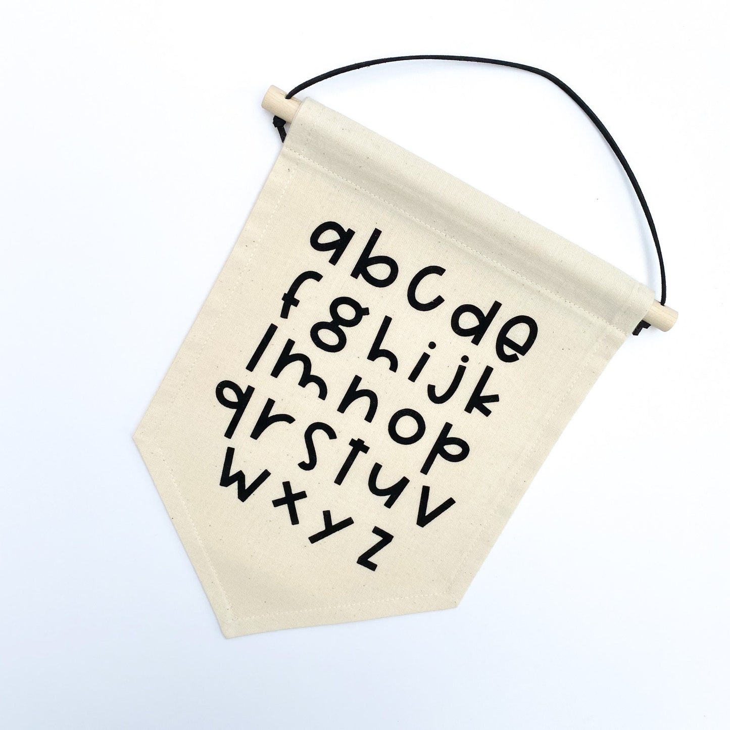 Alphabet Lower Case Fabric Wall Banner with Scandi style font
