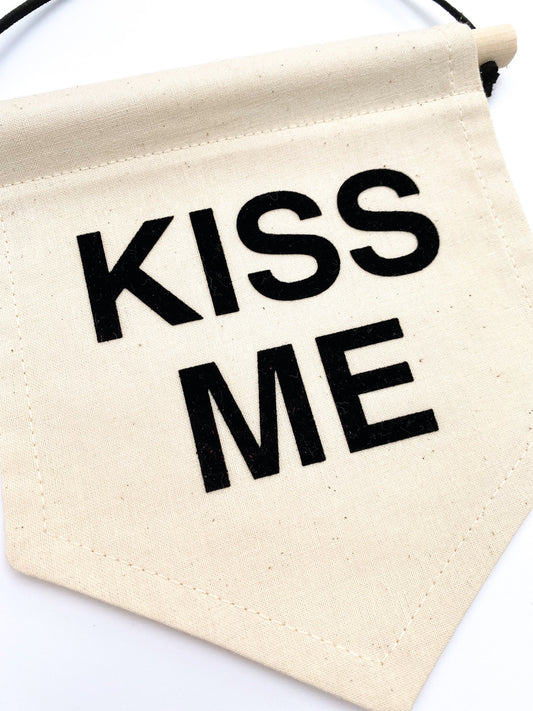 KISS ME Fabric Wall Banner