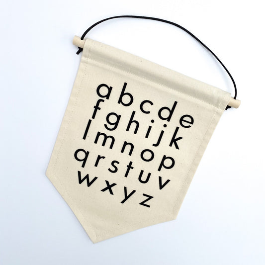 Alphabet Lower Case Fabric Wall Banner with Educational font