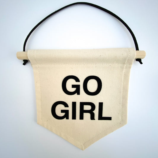 GO GIRL Fabric Wall Banner