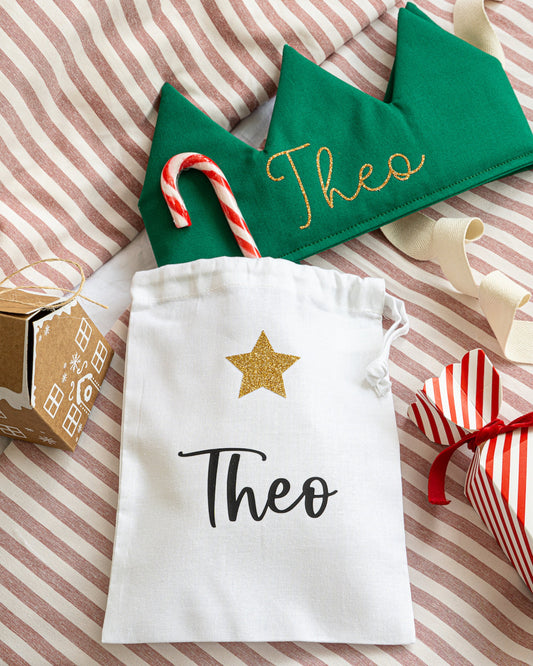 Personalised Christmas Gift and Crown Bag