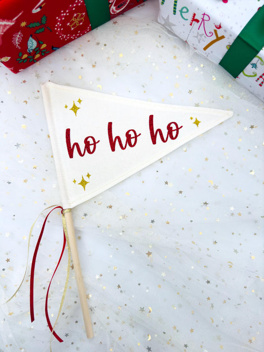"Ho Ho Ho" Christmas Pennant Flag