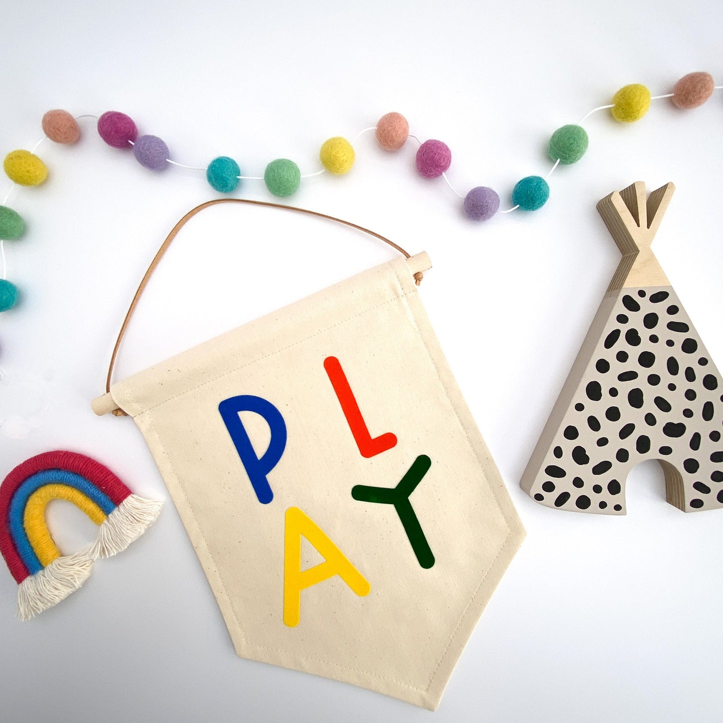 Colourful PLAY Nursery Wall Banner