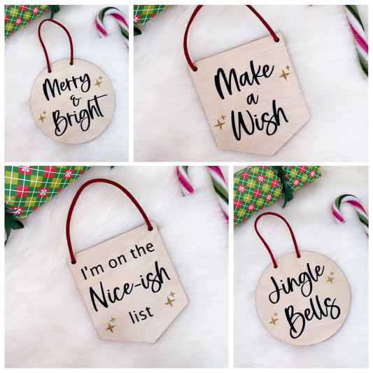 Christmas wooden mini signs