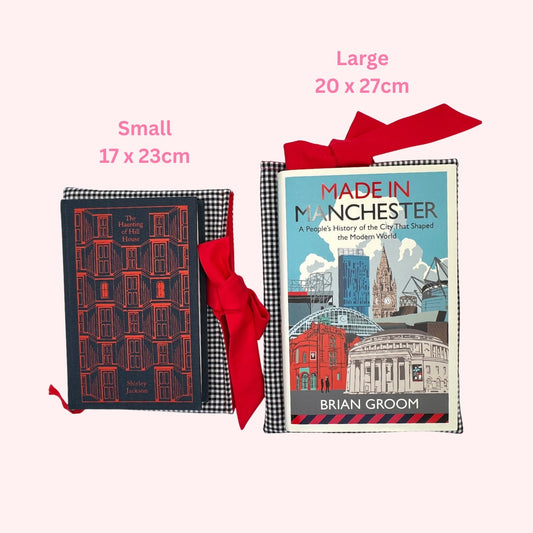 Black Gingham Padded Book Sleeve