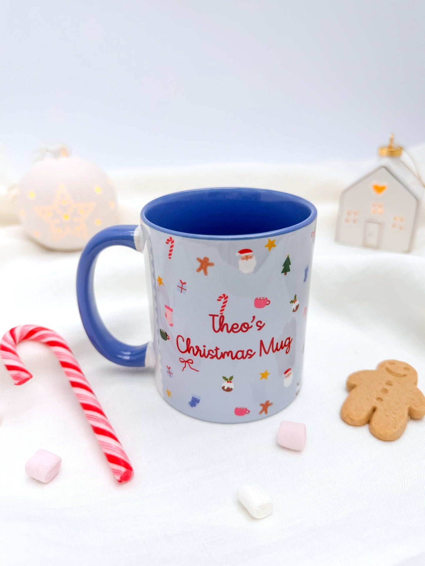 Blue Christmas Magic Ceramic Mug - Personalised