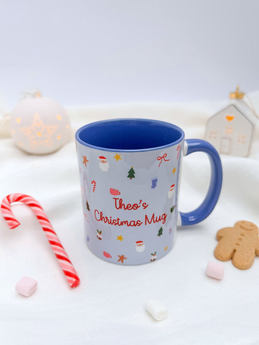 Blue Christmas Magic Ceramic Mug - Personalised