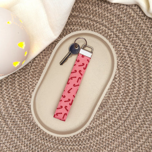 Candy Cane Wristlet Keyfob