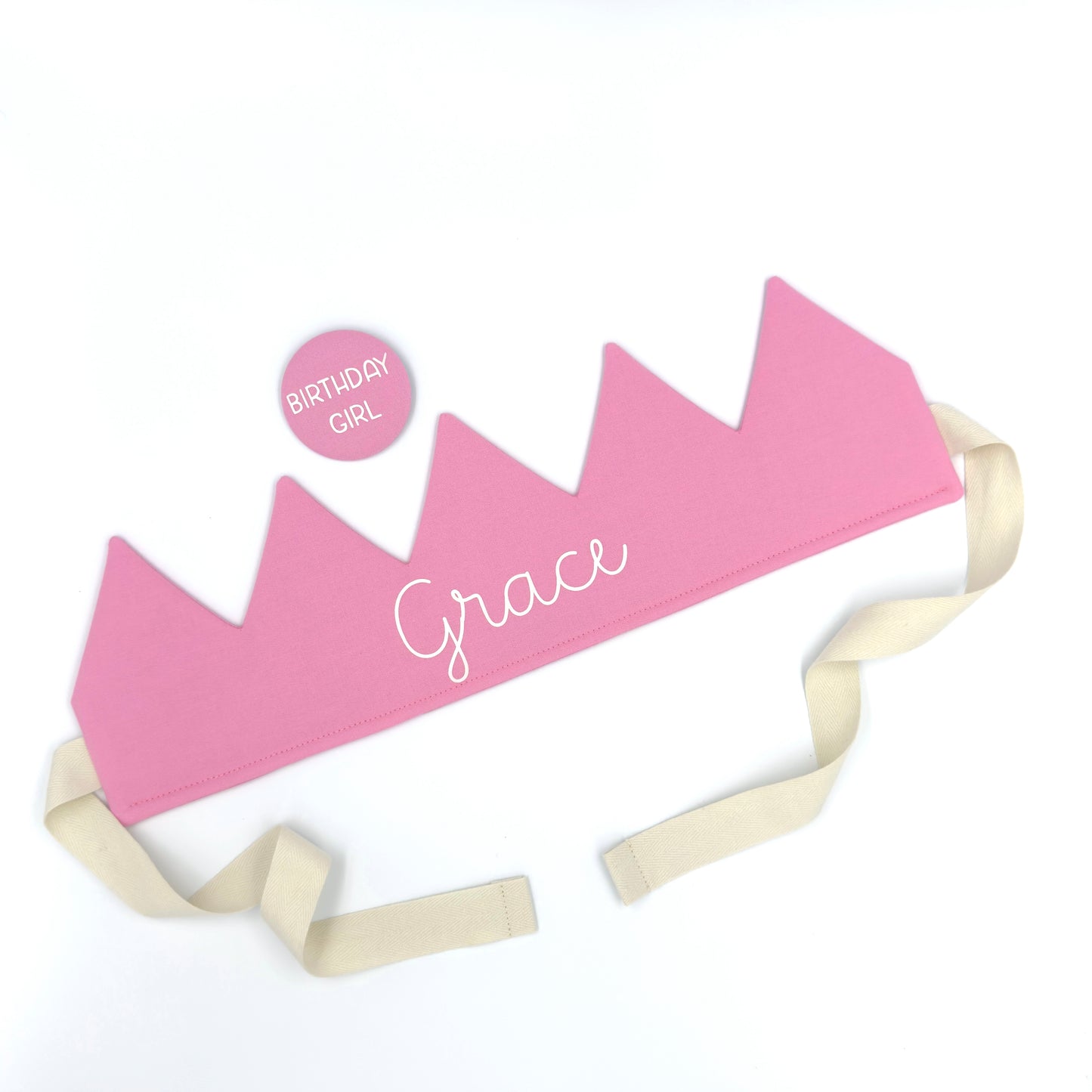 Carnation Pink Personalised Birthday Crown