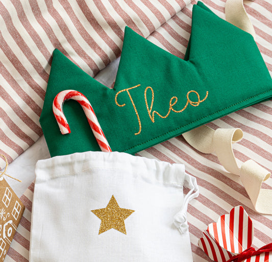 Green Personalised Christmas Party Crown