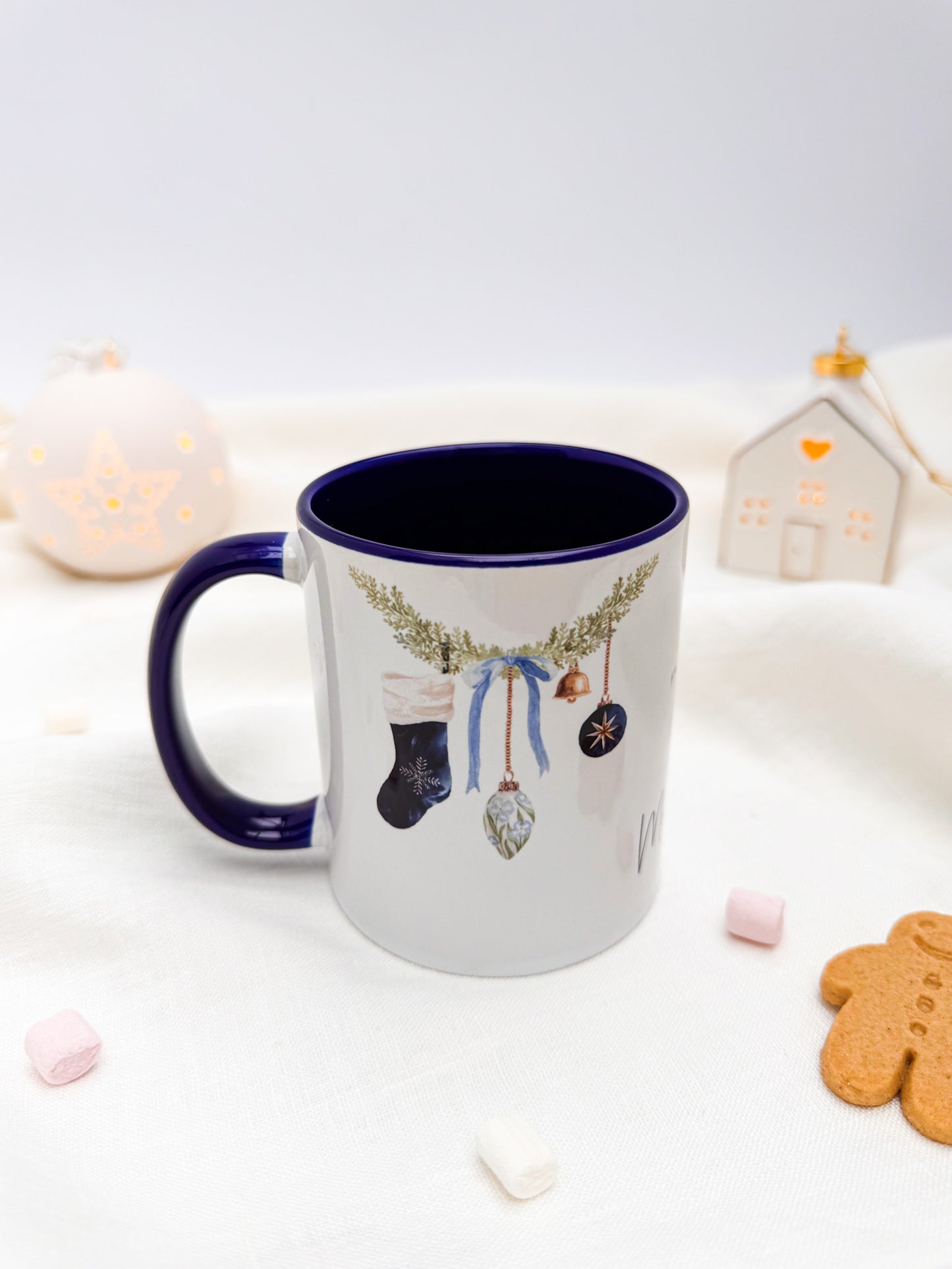 Midnight Baubles Christmas Ceramic Mug - Personalised
