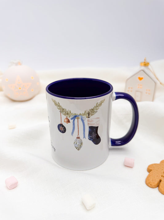 Midnight Baubles Christmas Ceramic Mug - Personalised