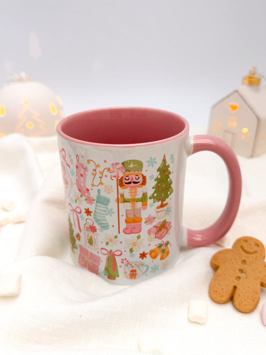 Pastel Pink Sugarplum Nutcracker Ceramic Mug