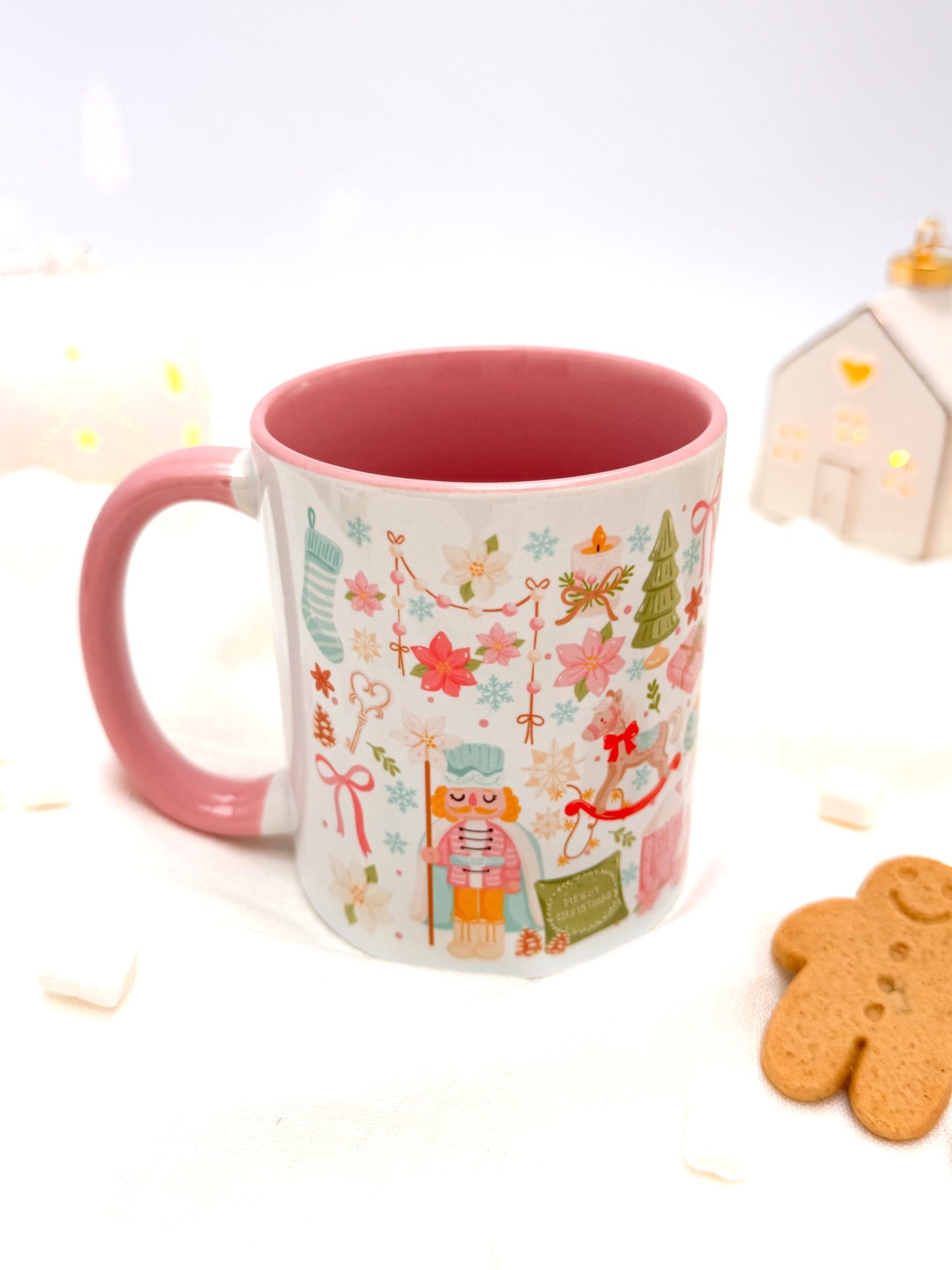 Pastel Pink Sugarplum Nutcracker Ceramic Mug