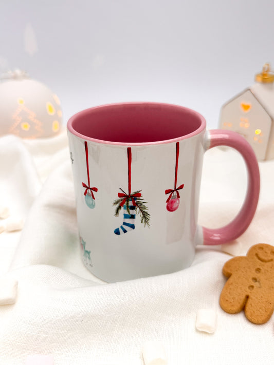 Pink Christmas Delight Ceramic Mug