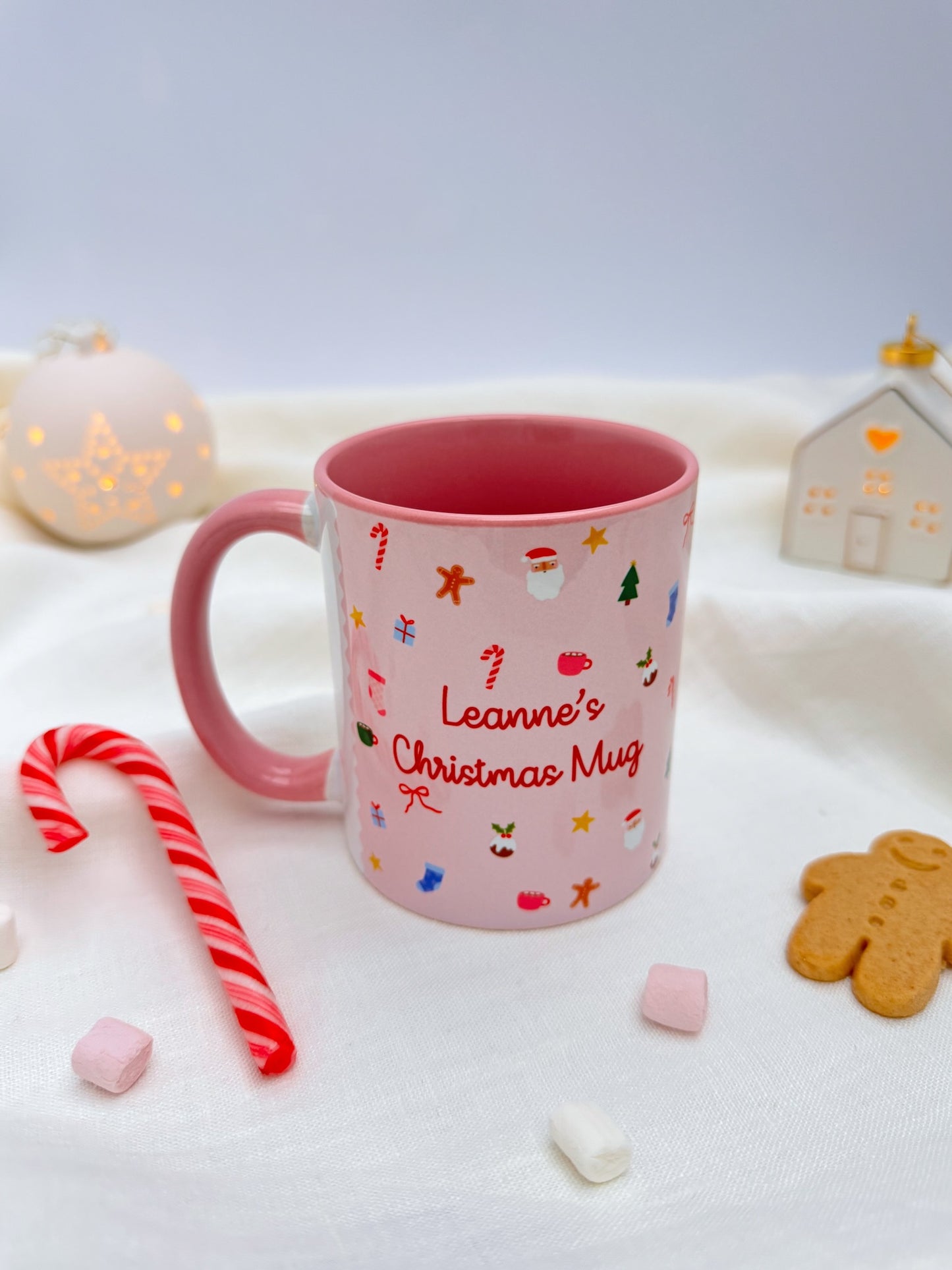 Pink Christmas Magic Ceramic Mug - Personalised