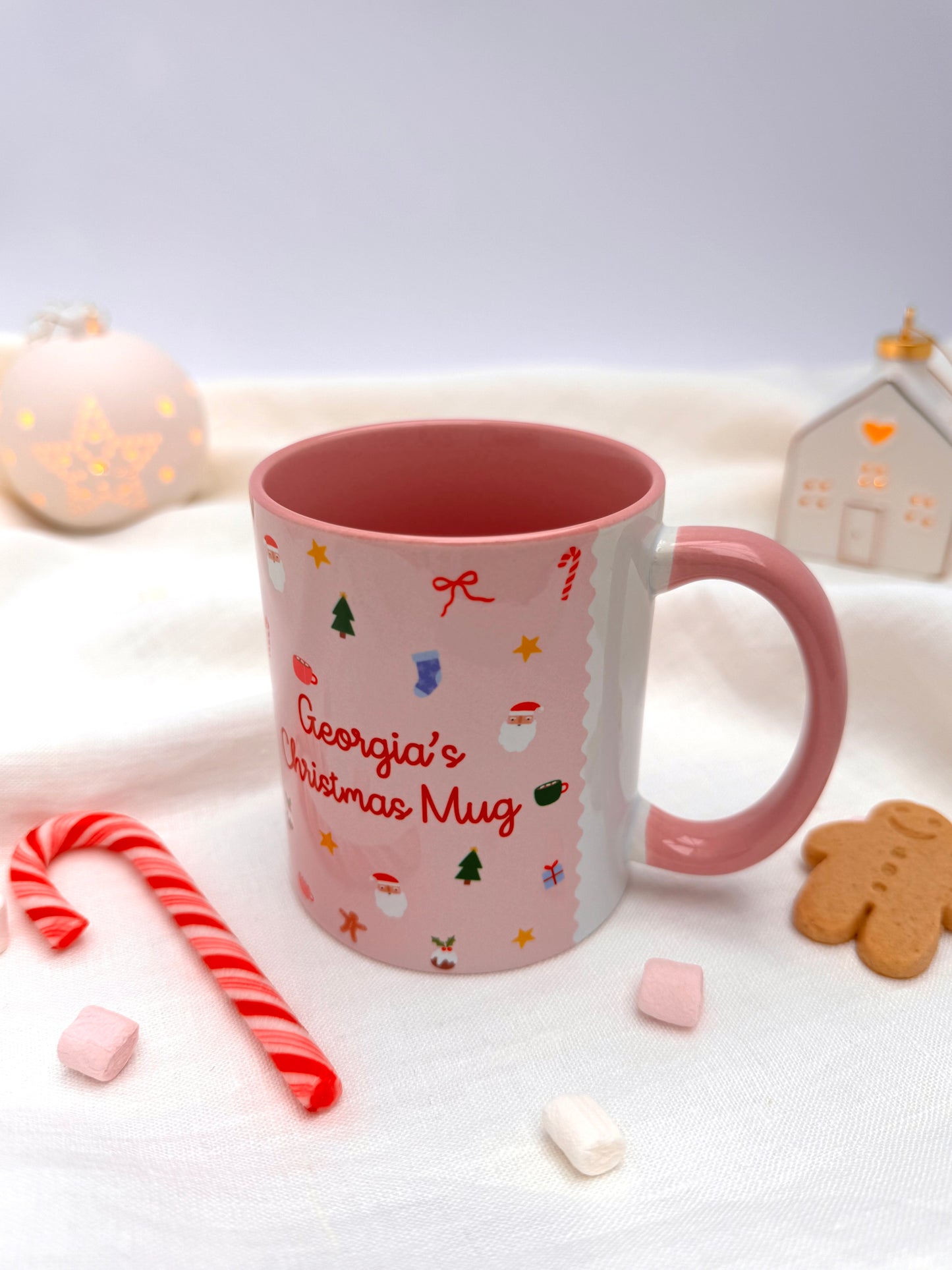 Pink Christmas Magic Ceramic Mug - Personalised
