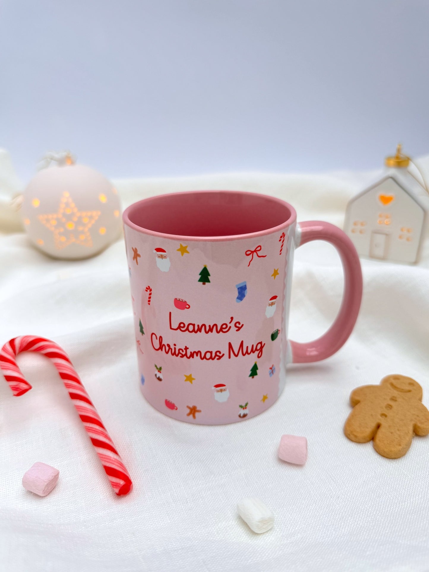 Pink Christmas Magic Ceramic Mug - Personalised