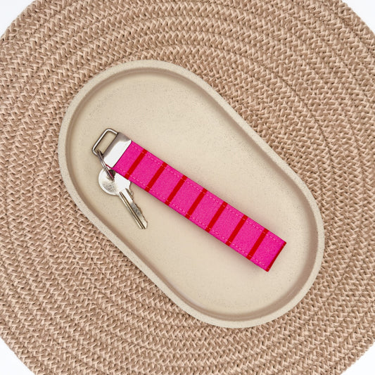Berry Stripe Wristlet Keyfob