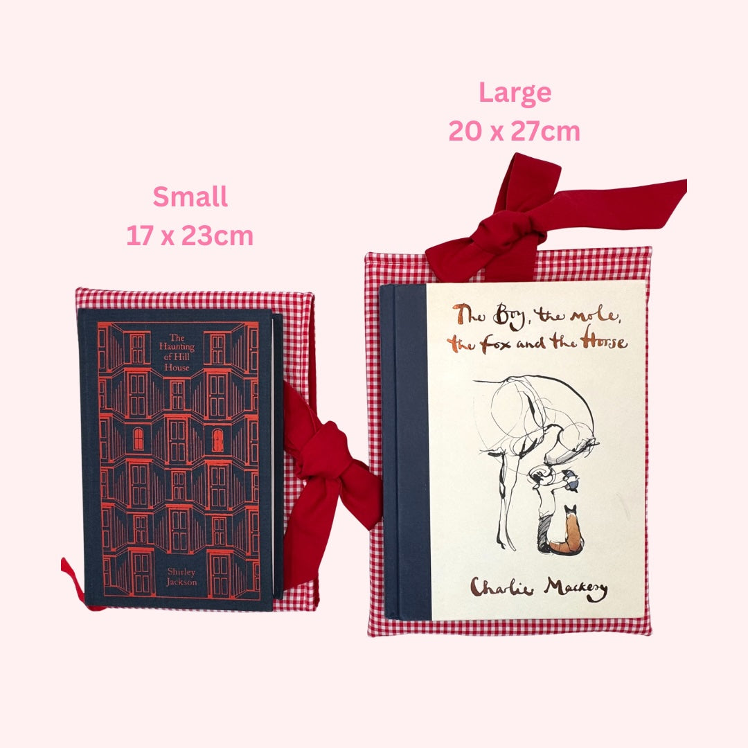 Red Gingham Padded Book Sleeve