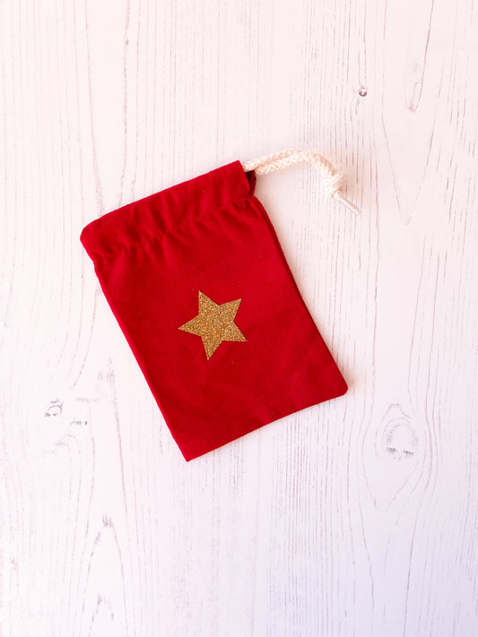 Gold Star Christmas Party & Table Gift Favour Bag