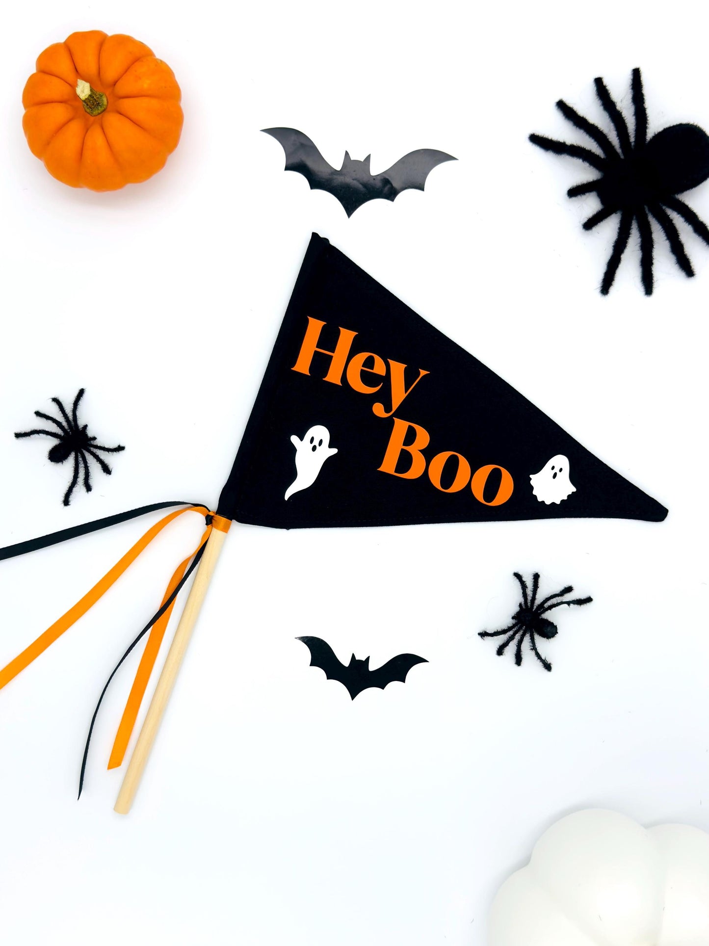 Hey Boo Halloween Pennant Flag